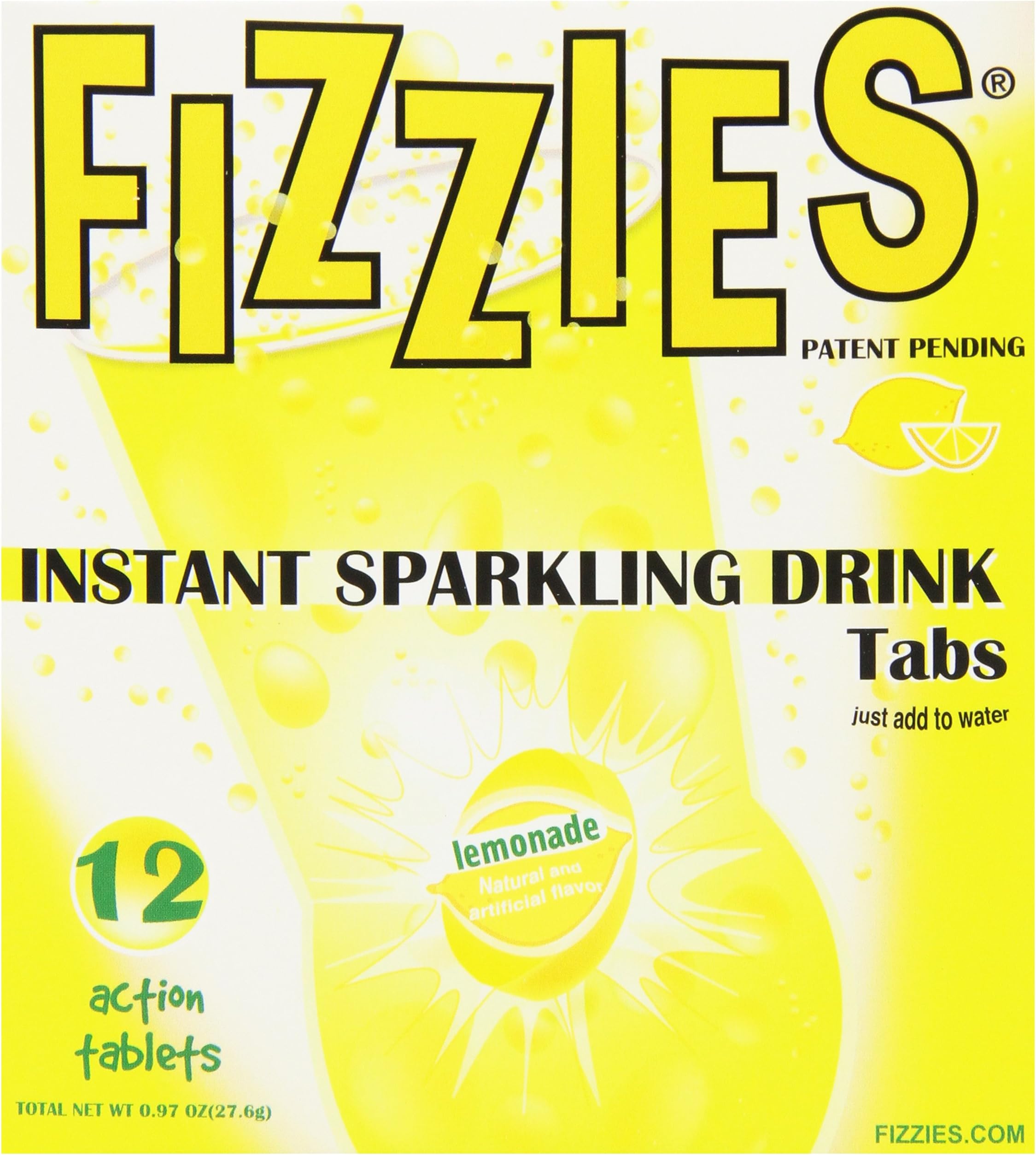 Fizzies Candy Drink Tablets, Lemonade, 12 Count (Pack of 6)