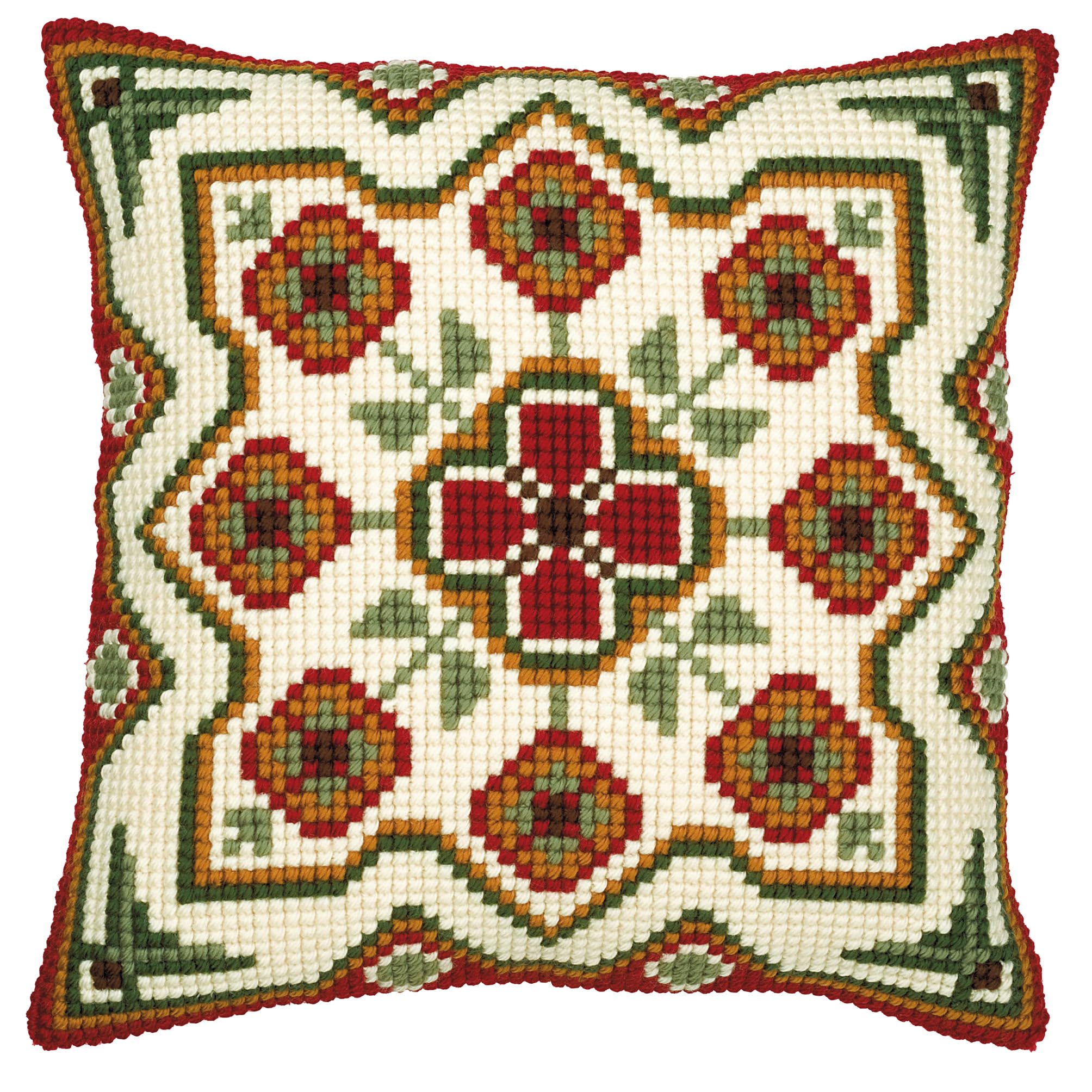 Vervaco Geometric Design Cross Stitch Cushion 2, Multi-Colour