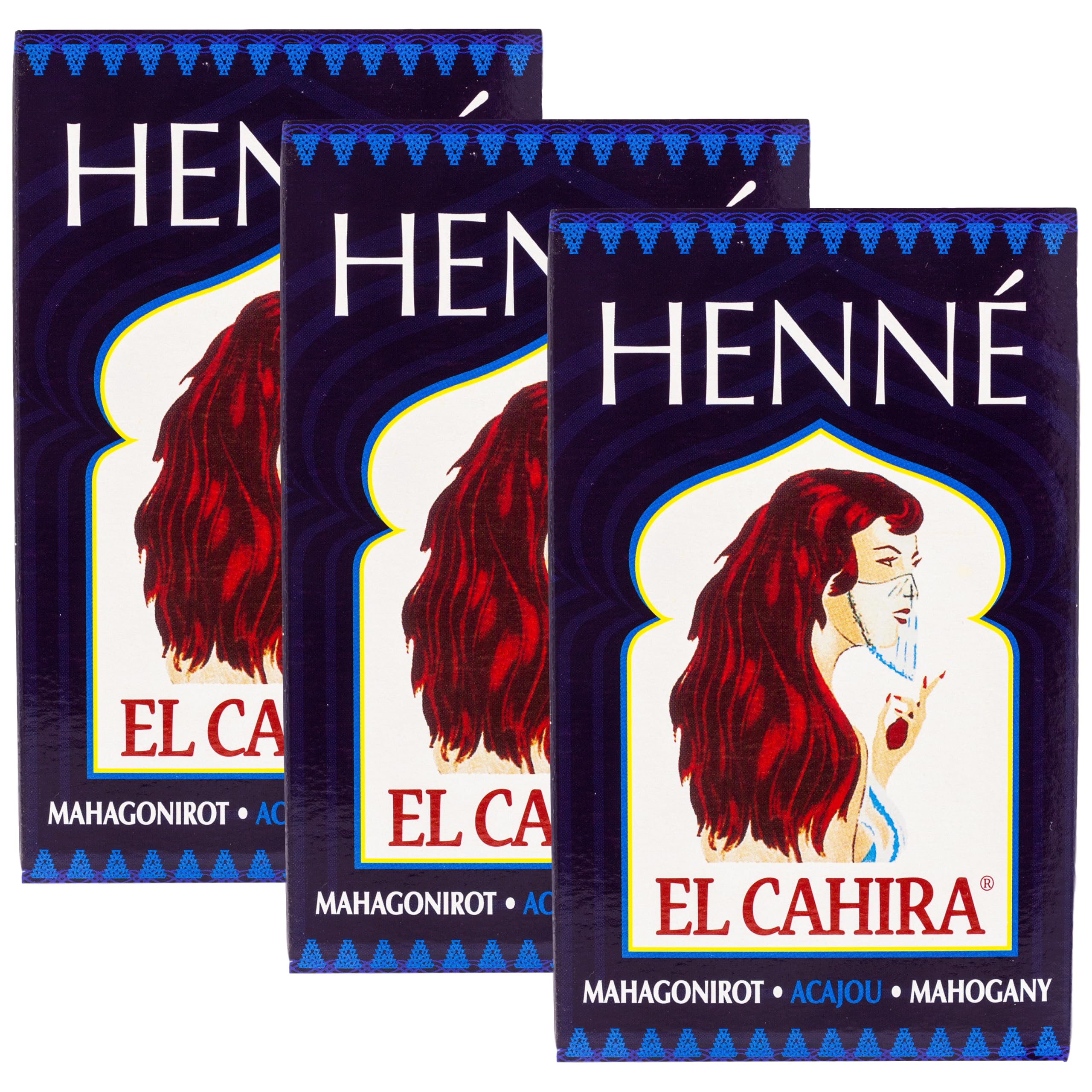 El Cahira - Henna Mahogany Red - Mahogany - Acajou 3 Pack (3x 90 g)