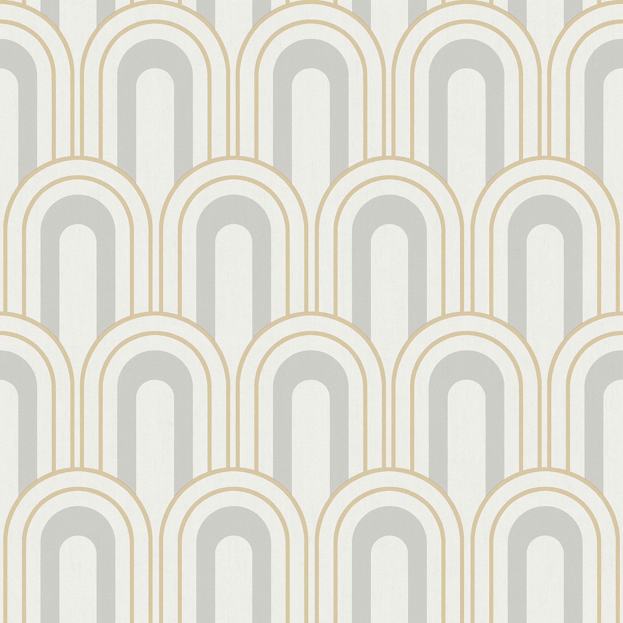 Galerie CM27031 Botanica Retro Arch Wallpaper, Grey, 10.05m x 53cm