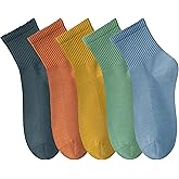 RICOTNSOCS Womens Athletic Cotton Quarter Crew Socks Light Weight Soft Breathable Multi Gym Socks for Women 5 Pairs