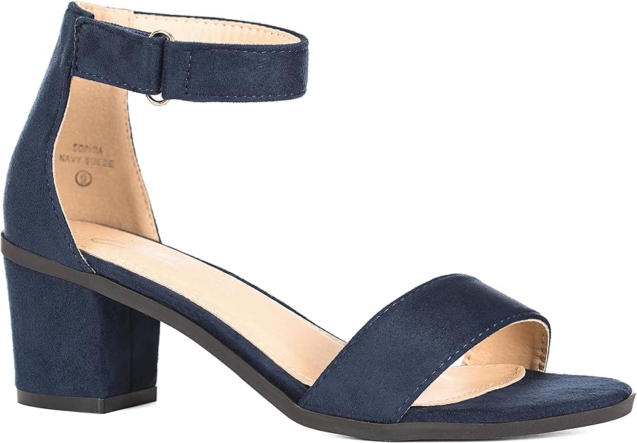 Amazon.com | Womenâs Ankle Strap Kitten Heel Sandal â Comfortable Cute Low Block Heeled Sandals 