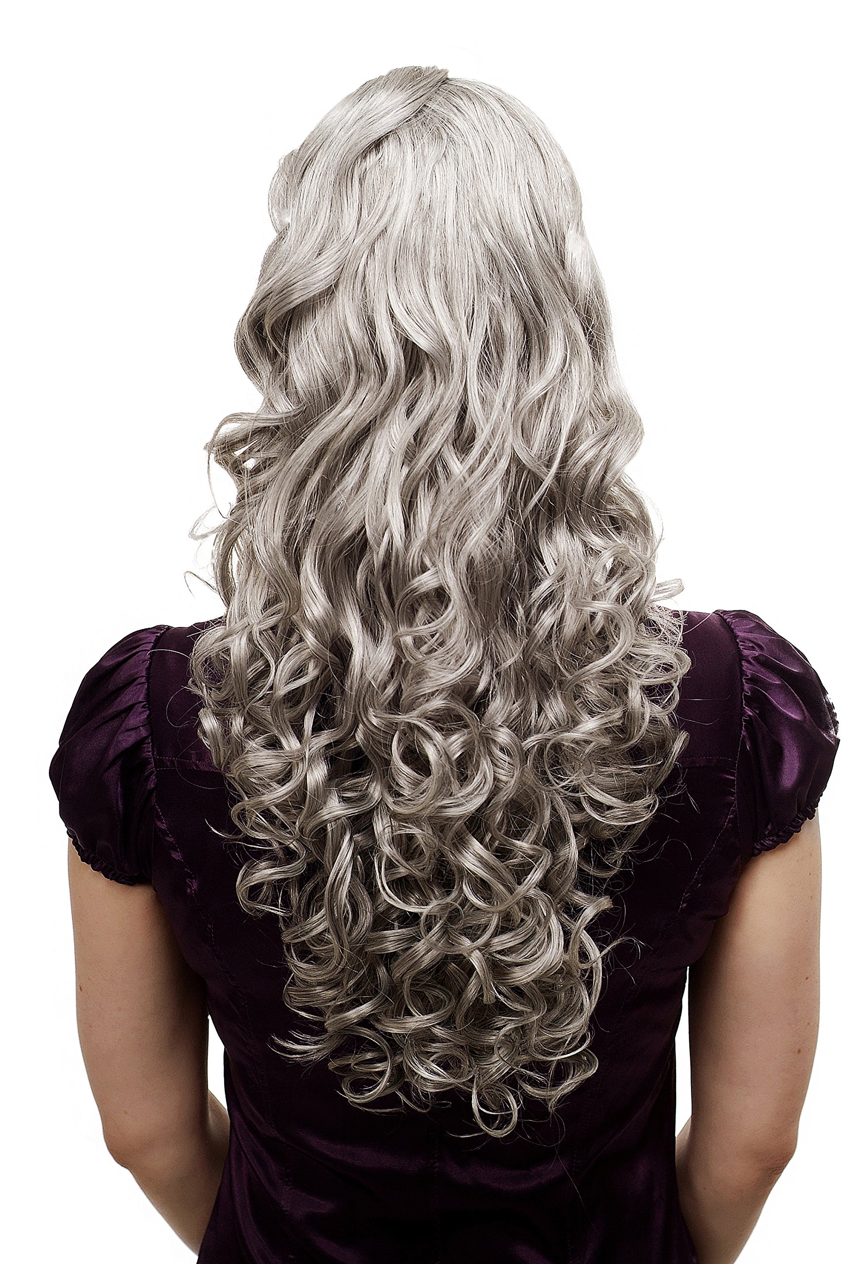 WIG ME UP - N310-51 Hairpiece ponytail extension very long massive volume voluminous curly amazing curls kinks silver grey gray 23inch