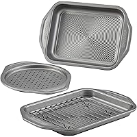 Circulon Total Bakeware Nonstick Toaster Oven & Personal Pizza Pan Baking Set, 4-Piece