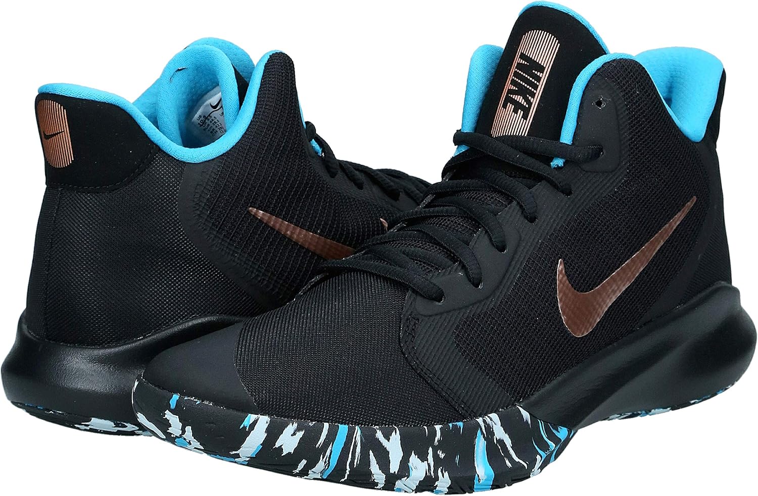 Amazon.com | Nike Precision III Basketball Shoe (8.5, Black/Metallic  Red/Bronze) | Basketball
