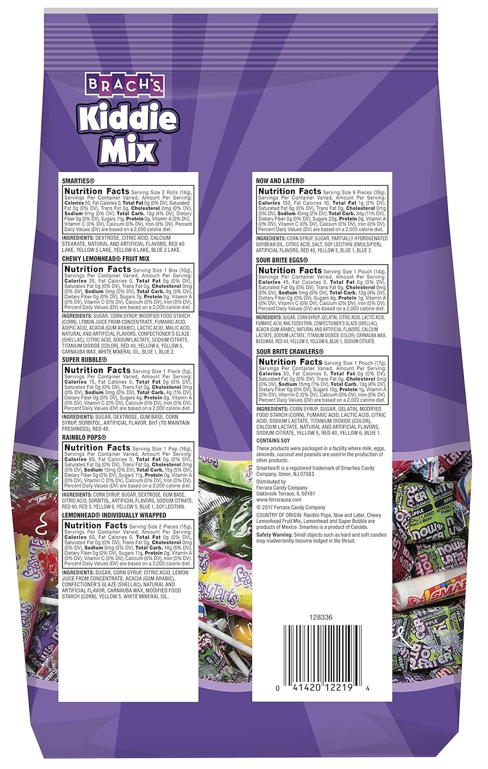 Brach's Kiddie Mix Variety Pack Individually Wrapped Candies, 48 Oz : Grocery & Gourmet Food