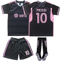 Maillot Extérieur Football Enfant Miami #10 - Édition 25/26 - Ensemble Short + Chaussettes - Taille Jeune 16 à 30 - 100% Polyester Respirant