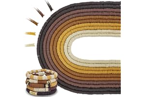 MIIIM 3600 PCS 10 Strands Clay Beads Polymer Clay Beads for Jewelry Making, Vinyl Heishi Beads 6mm for Surfer Bracelets Necklace Making (Brown)