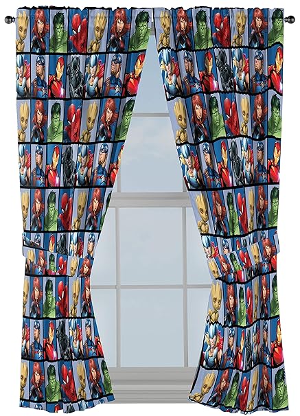 Jay Franco Marvel Avengers Team 63 Inch Drapes 4 Piece Set