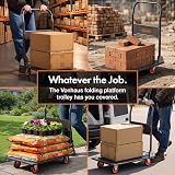 VonHaus Folding Platform Trolley 150kg Capacity Heavy Duty Platform Truck view 3