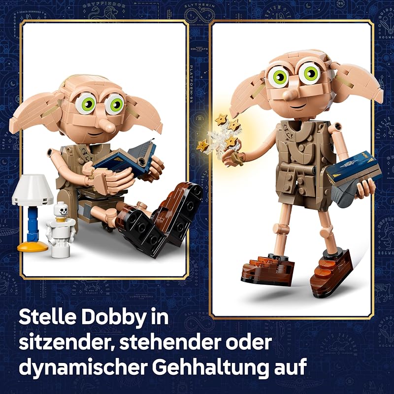 Harry Potter Dobby, der Freie Elf Spielzeug - Modellbau umbaubar in eine Kreacher Figur - DIY Kinderzimmer Deko - Geschenk für Mädchen, Jungen und Fans ab 8 Jahren - 76469