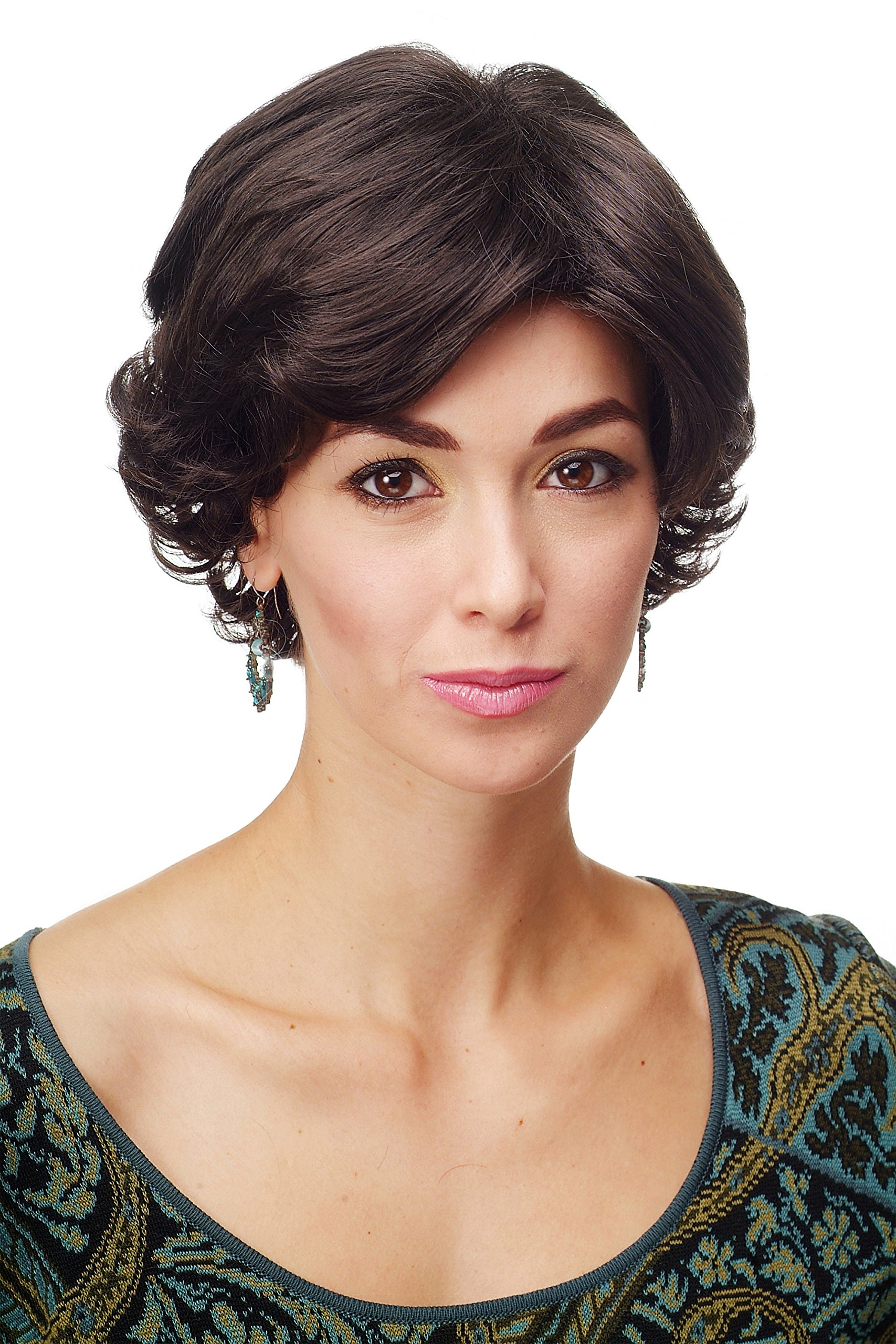 WIG ME UP - DW181-4 Lady Quality Wig short wavy dark brown elaborately styled