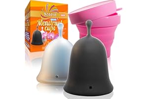 TALISI WHEN YOUR DREAMS COME TRUE Talisi Menstrual Cups - Set of 2 Reusable Silicone Period Cups with Collapsible Case Holder Sterilizer - Soft Flexible Feminine Cup Small Large Size - Alternative Tampon and Pad - Regular Heavy Flow