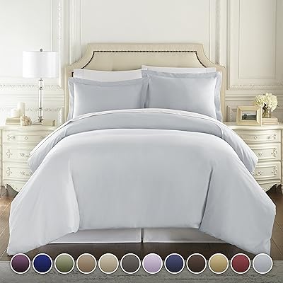 Hotel Luxury 3pc Duvet Cover Set, 1500 Thread Count, Blue