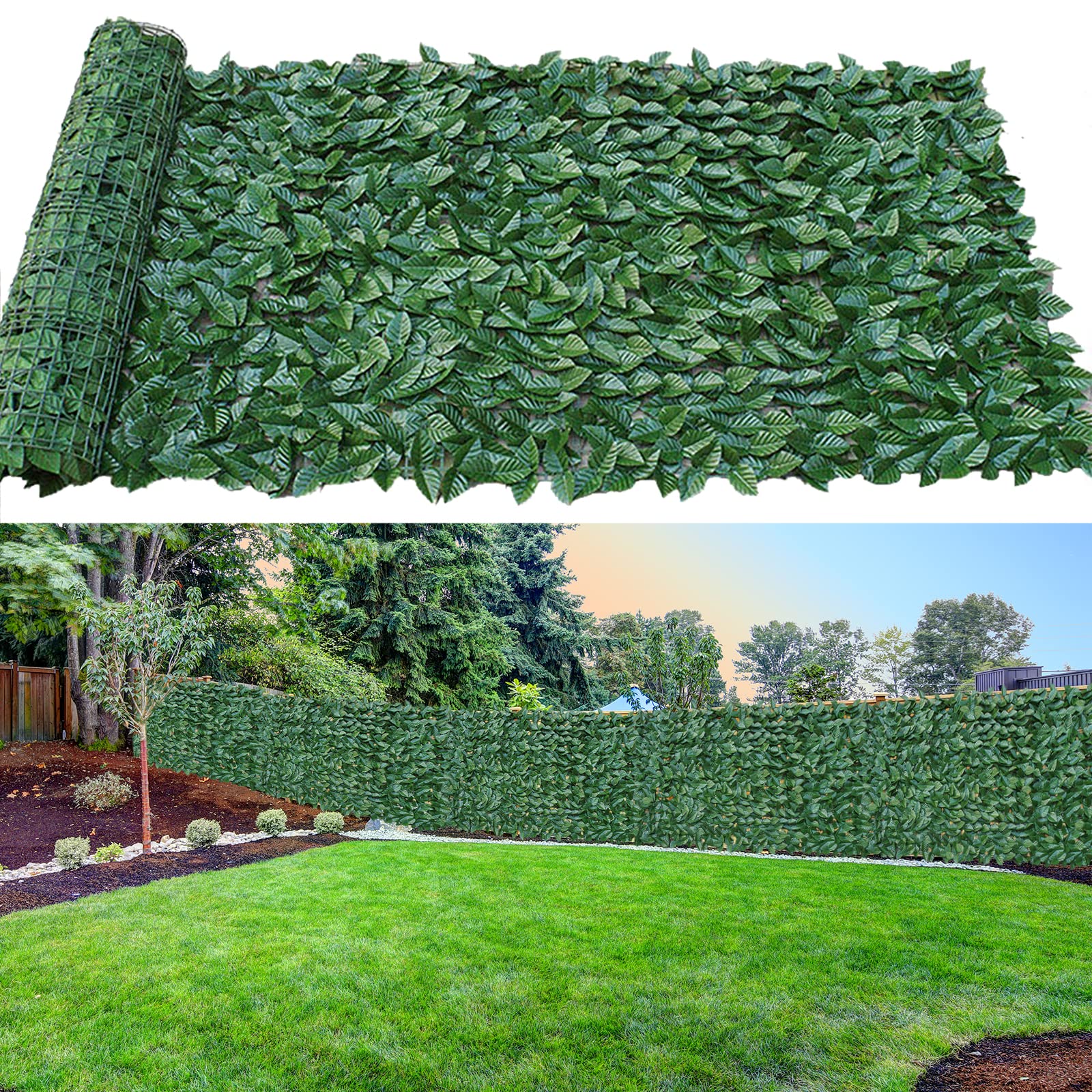 Artificial Ivy Privacy Fence Screen, 1 * 3 m Artificial Hedges Fence Panel and Faux Ivy Vine Leaf Decoration for Outdoor Garden Decoration