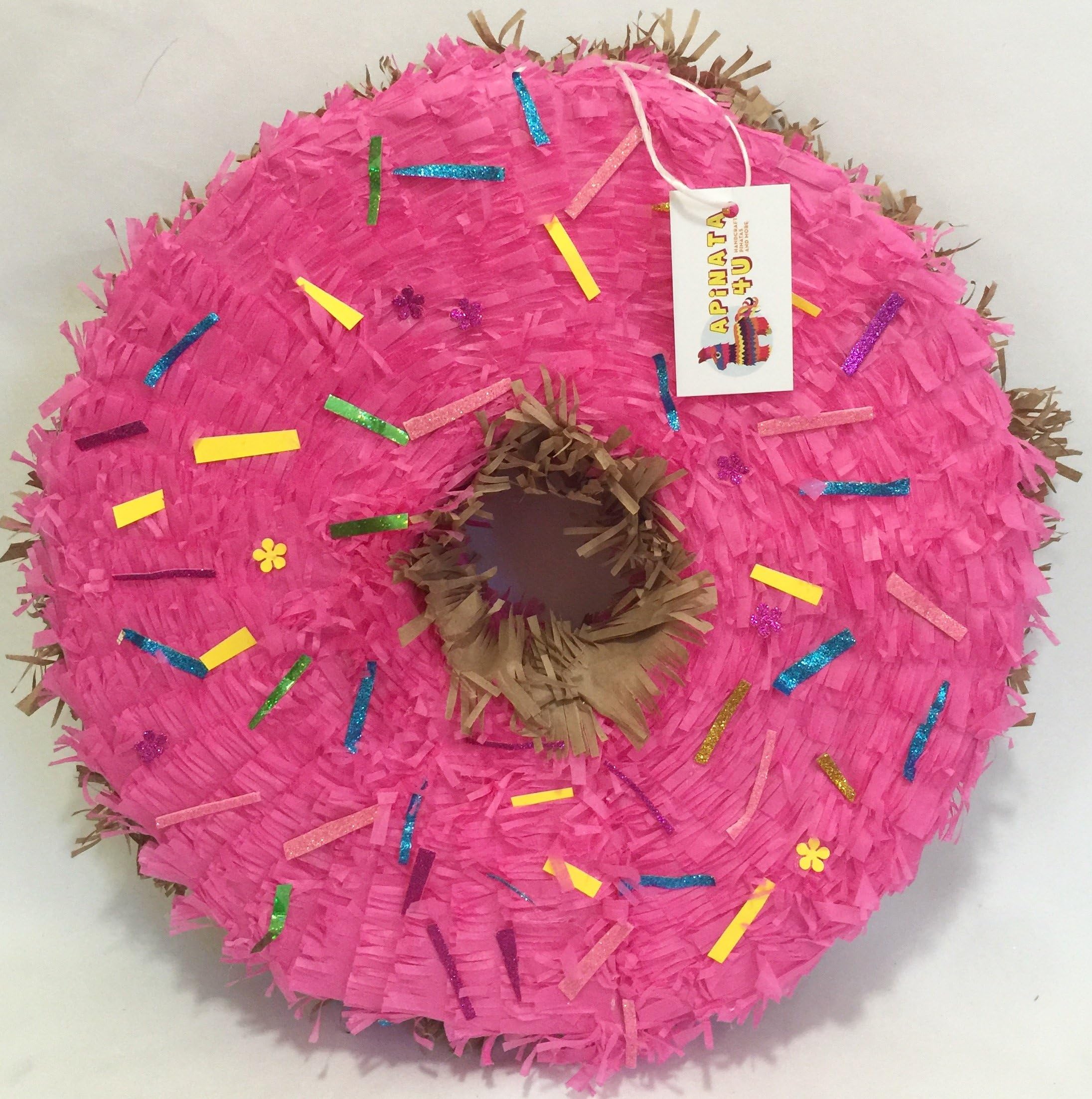 estherscreations Hot Pink Doughnut Pinata 16"