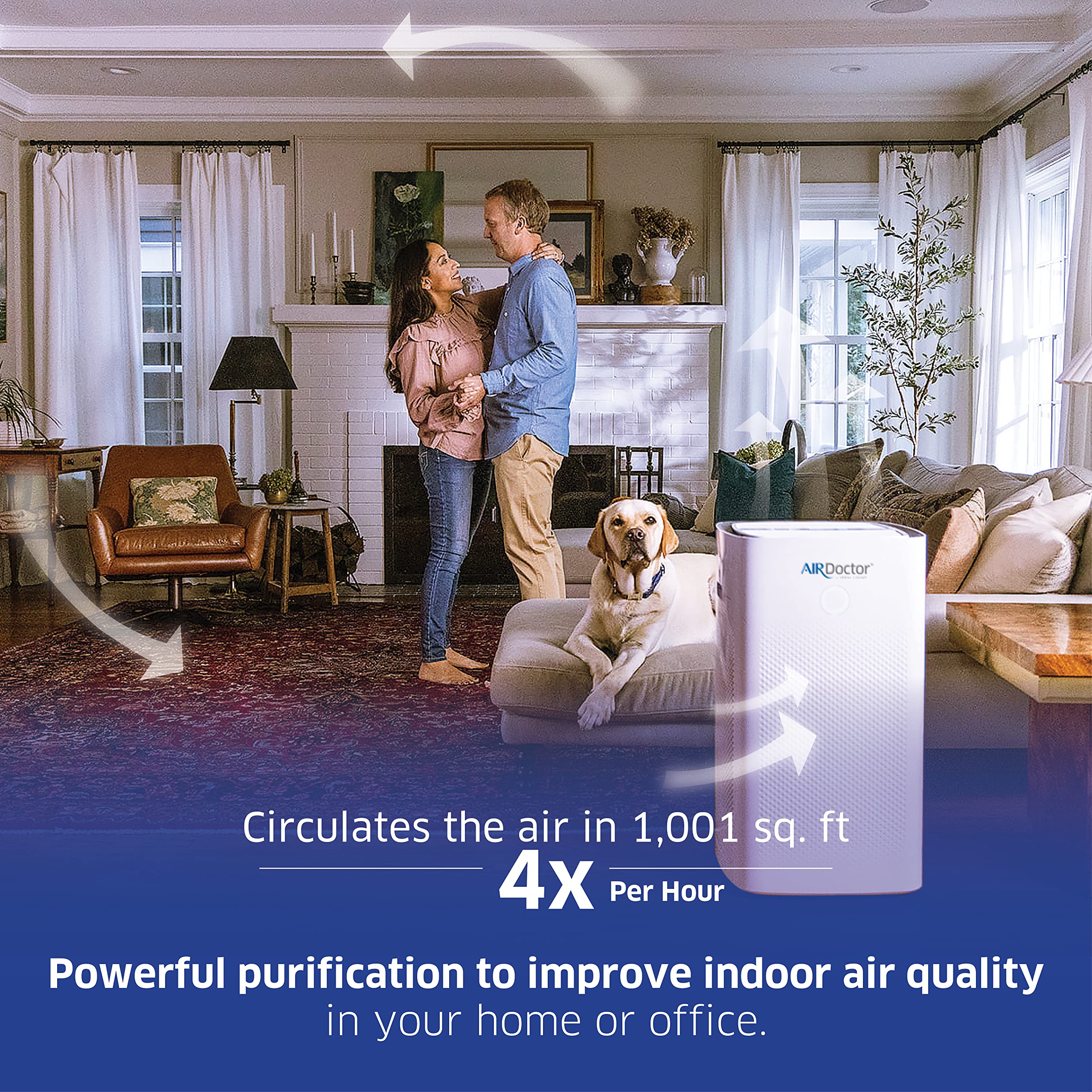 AIRDOCTOR AD5500 HEPA and VOC Air Purifier for Extra Large Spaces & Open Concepts with UltraHEPA, Carbon & VOC Filters - Captures particles 100x Smaller than HEPA Standard (AirDoctor 5500)