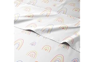 CGK UNLIMITED Kids Rainbows Full 4 Piece Sheet Set - Boys, Girls, Teens, Toddler - Easy Fit Deep Pockets - Breathable, Hotel Quality Bedding Sheets - Machine Washable - Wrinkle Free - Cute, Cozy, Soft - CGK Linens