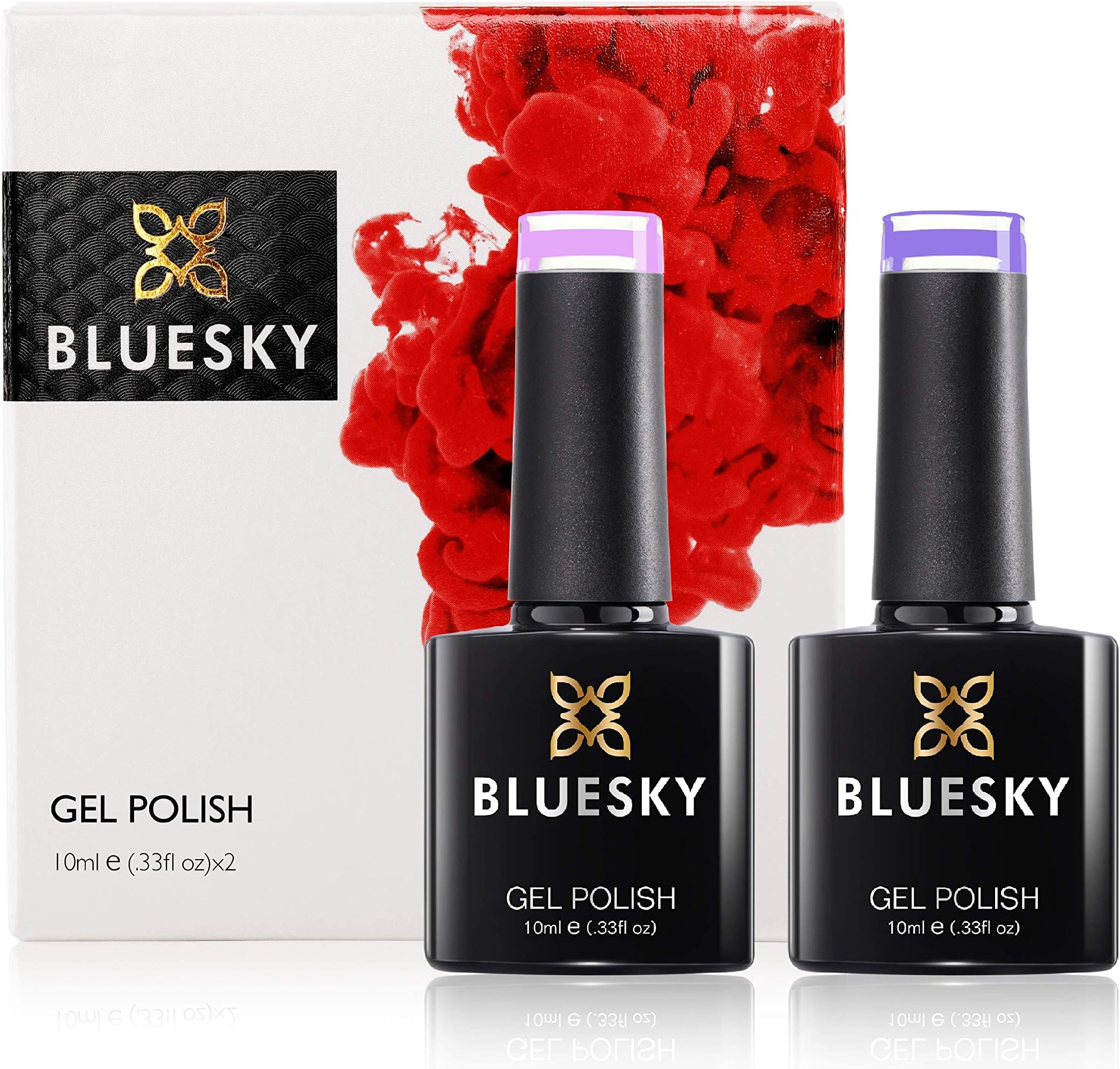 Bluesky Gel Nail Polish Set, 9th Anniversary Set 2, 2 x 10ml, ND01 Satin Sheets, 80599 Wisteria Haze, Purple, Pink, Lilac, Pastel (Requires Curing Under UV LED Lamp)