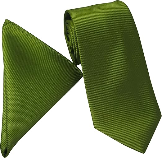 Lime Green Silk Tie with Matching Pocket Square Amazon.co.uk Clothing
