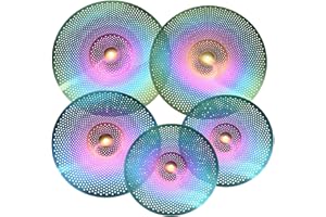 MECCANIXITY Mute Cymbal Set 14Inch/16Inch/18Inch/20Inch Low Volume Practice Cymbal with Bag (Pack of 5)