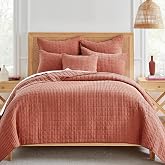 Levtex Home Mills Waffle Full/Queen Quilt Set (88x92in) with 2 Pillow Shams (26x20in) - Adobe - 100% Cotton Full/Queen Size Quilt Bedding Set - Lightweight, Soft, Pre-Washed