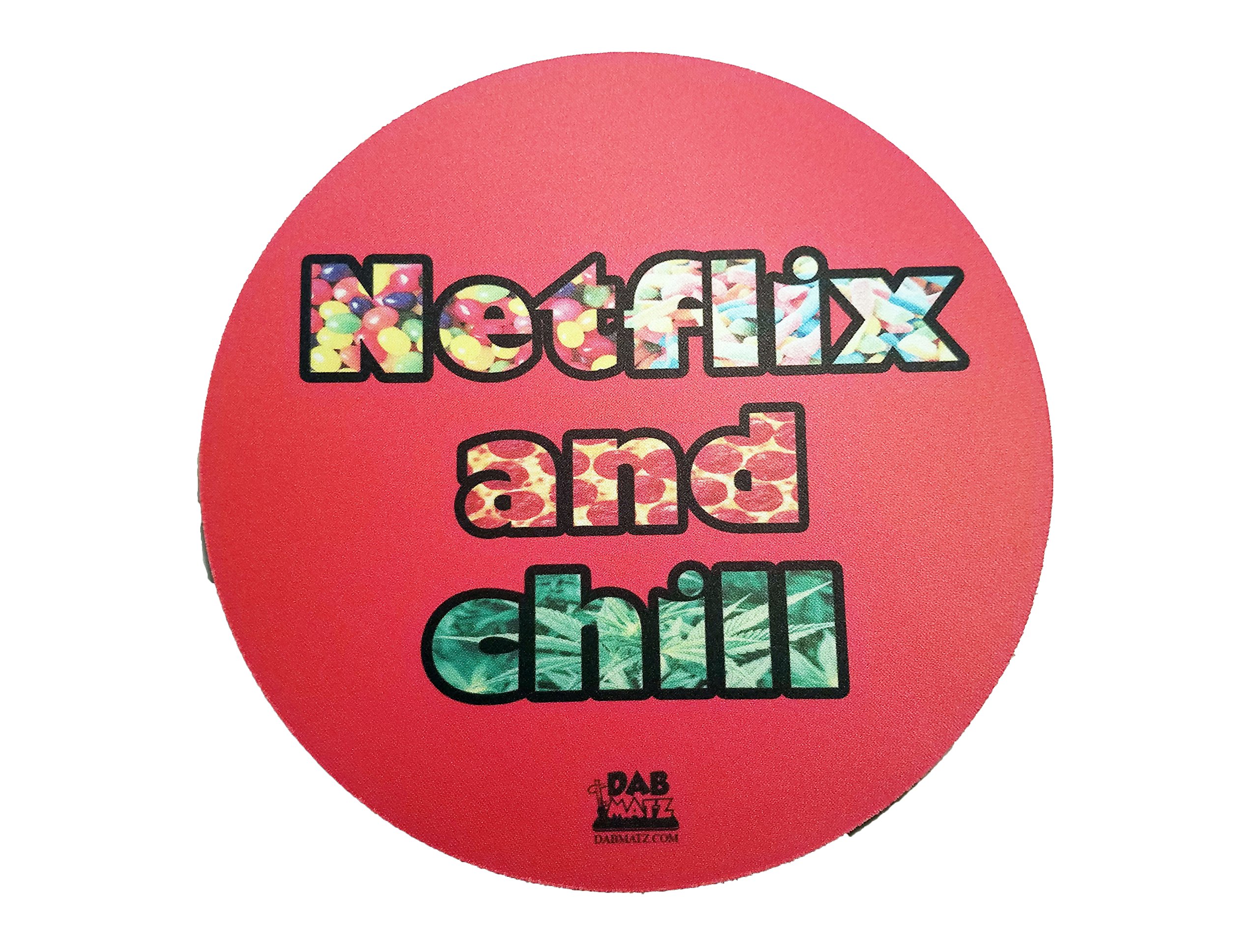 8" Netflix and Chill Fabric Topped Dab Pad/Mat (Red)
