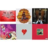 Kanye West: First 5 Studio Album Art Card The College Dropout / My Beautiful Dark Twisted Fantasy / Graduation / 808s &amp; Heartbreak / Late Registration