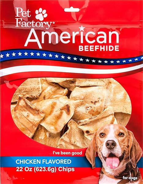 PET FACTORY AMERICAN BEEFHIDE CHIPS CHICKEN FLAVORED –...