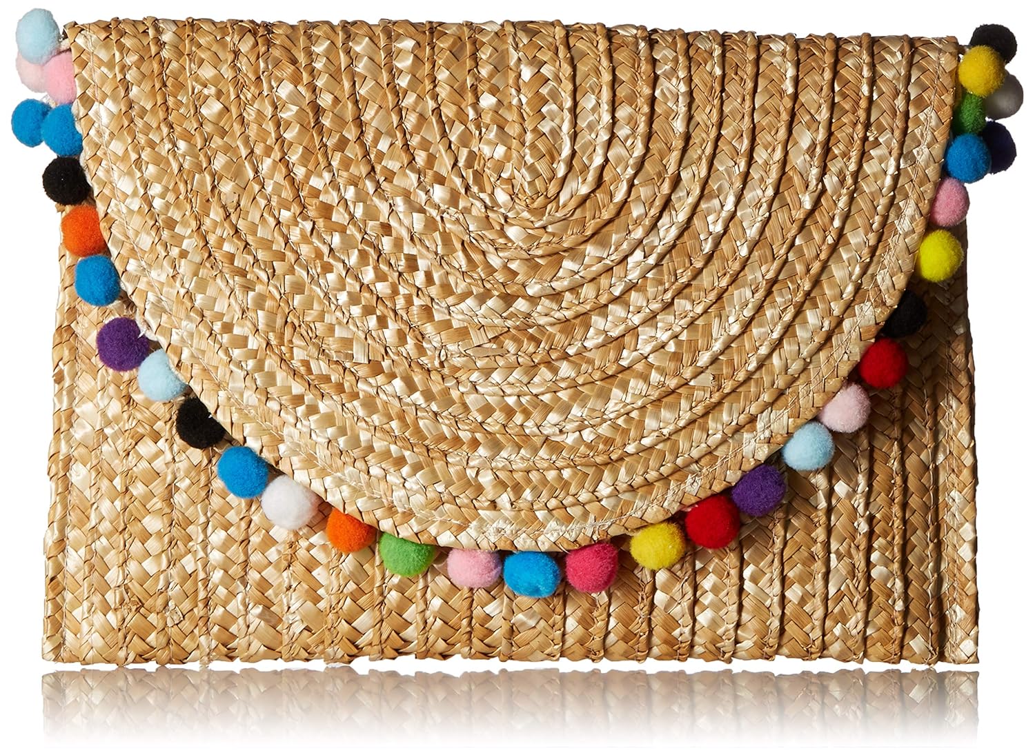 Straw Pom Pom Clutch