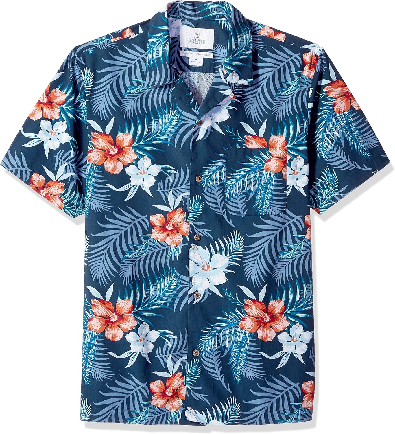 28 Palms Men's Standardfit 100 Cotton Tropical Hawaiian