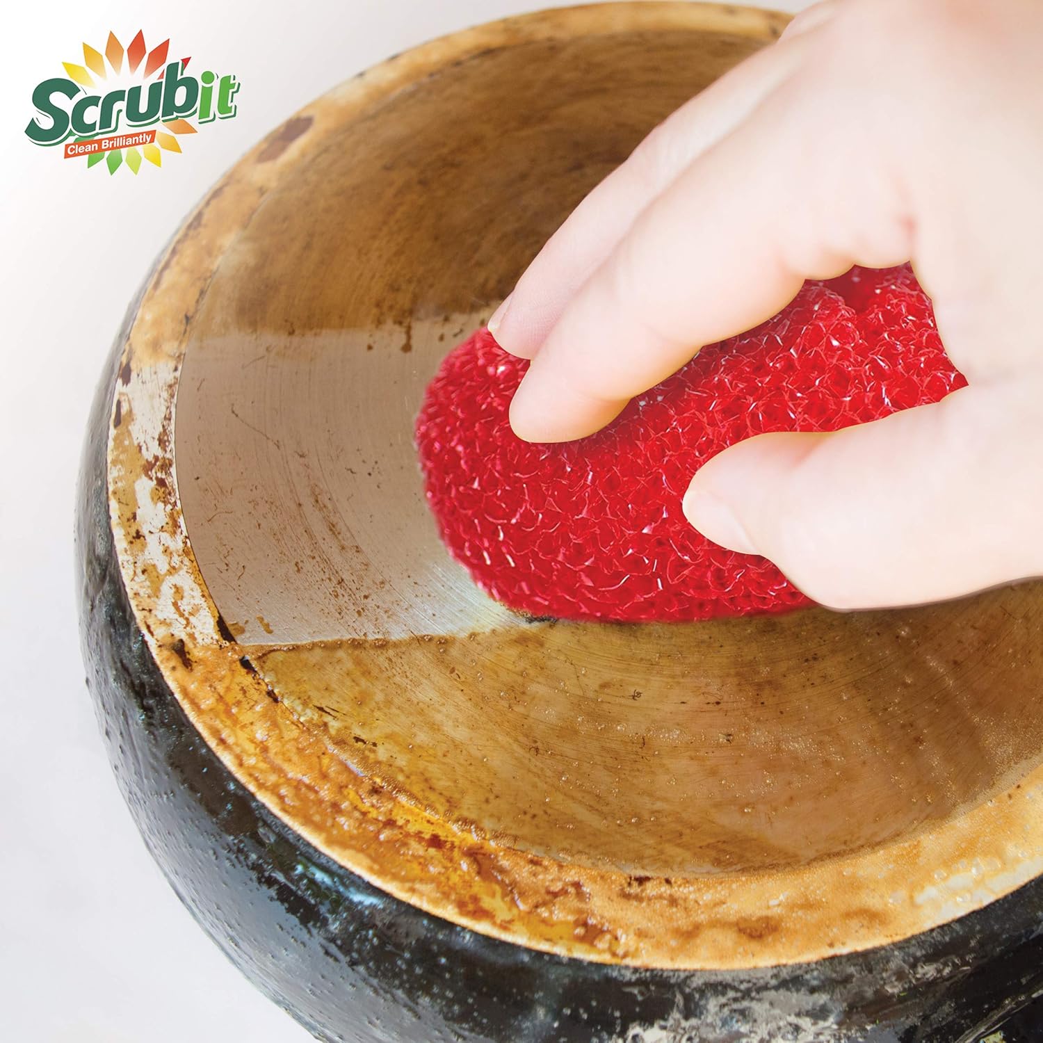 18 Round Nylon Dish Scrubber Scouring Pads by Scrub-It -3 Packs of 6 Scour Pads - Assorted Colors - Tough and Durable - Non-Scratch for Non-Stick Cookware -: Health & Personal Care