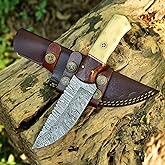 Grace Knives Hunting Damascus Steel Handmade Knife 9 Inches with Leather Sheath G - 127
