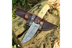 Grace Knives Hunting Damascus Steel Handmade Knife 9 Inches with Leather Sheath G - 127