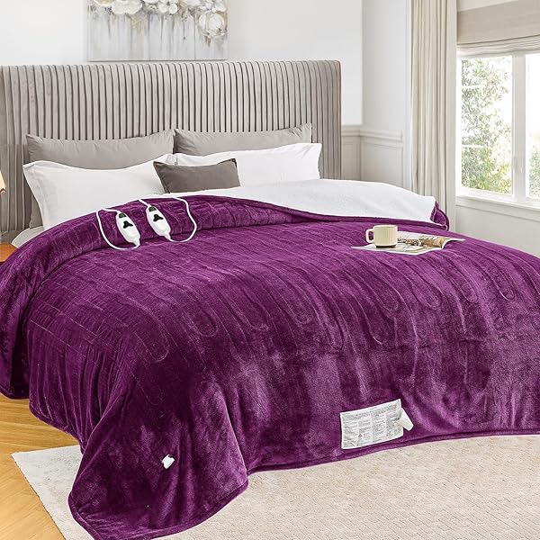 GREENOAK HEATED BLANKET ELECTRIC KING SIZE 100″X90″ DUAL...