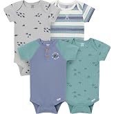4-Pack Baby Boys Dino Blues Short Sleeve Onesies&reg; Bodysuits
