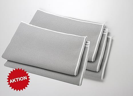 HelOME Microfaser Trockentuch (5 Stck) Geschirrtuch extra saugstark 38 x 60 cm Microfasertuch für Küche, Gastronomie, Auto. T