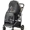 Sun Shade for Strollers (XL Black). Universal Adjustable SPF 30+ Sunshade with See Through, Canopy Stroller Sun Shade, Sun Ray Shade for Strollers, Shade Cover for Stroller, Mesh Net Cover by IntiMom