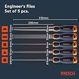 PRESCH Presch File Set 5 pcs High Quality Metal File Set Flat Half Round Round view 7