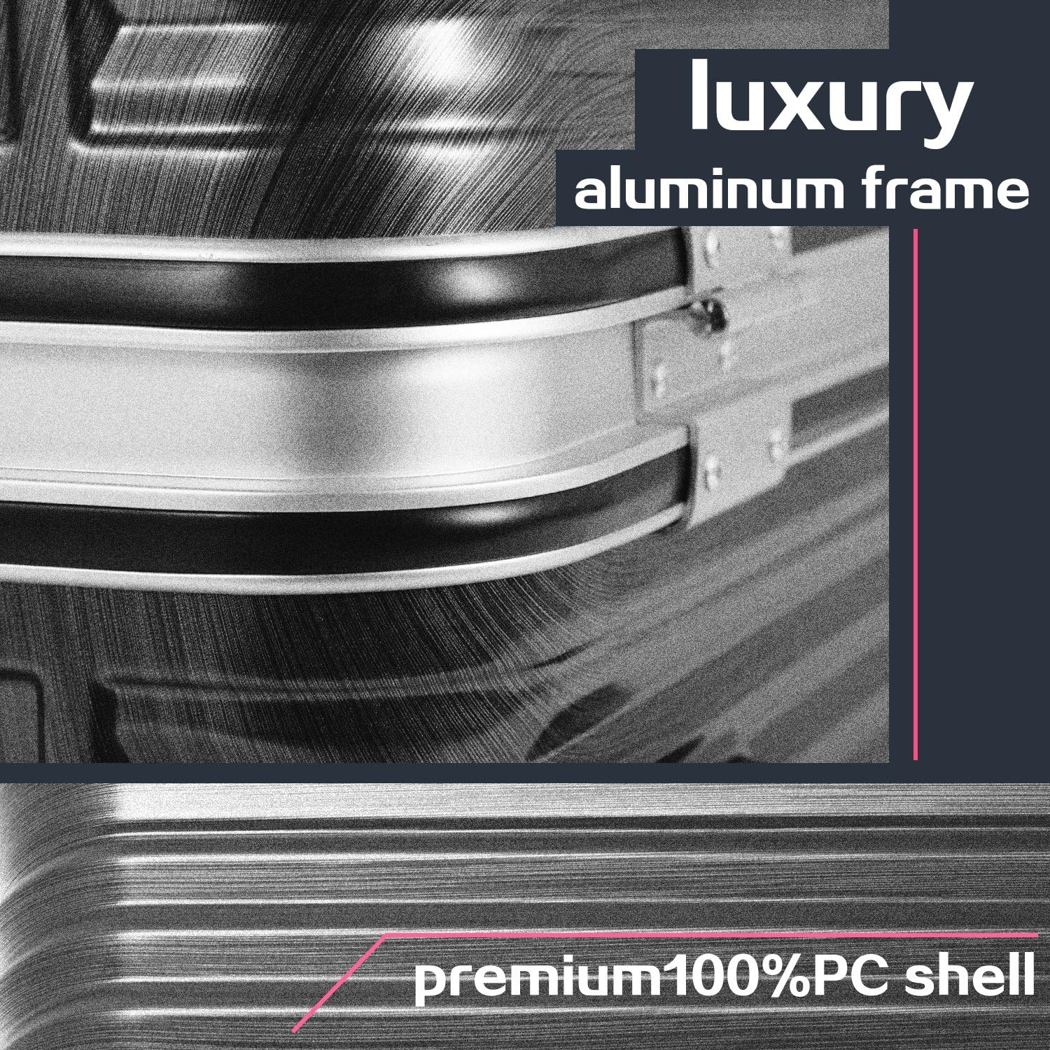 coolife luggage aluminium frame suitcase