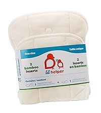 Image: Lil Helper Cloth Diapers Unique 2in1 Soft Bamboo White Reusable Insert Set  | larger insert lined with PUL | helps to minimize leaks for heavy wetters