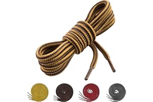 lorpops 1800D Heavy Duty Boot Laces [2 Pairs] - Unbreakable 16-Strand Reinforced Shoelaces for Work Boots & Hiking (4mm)