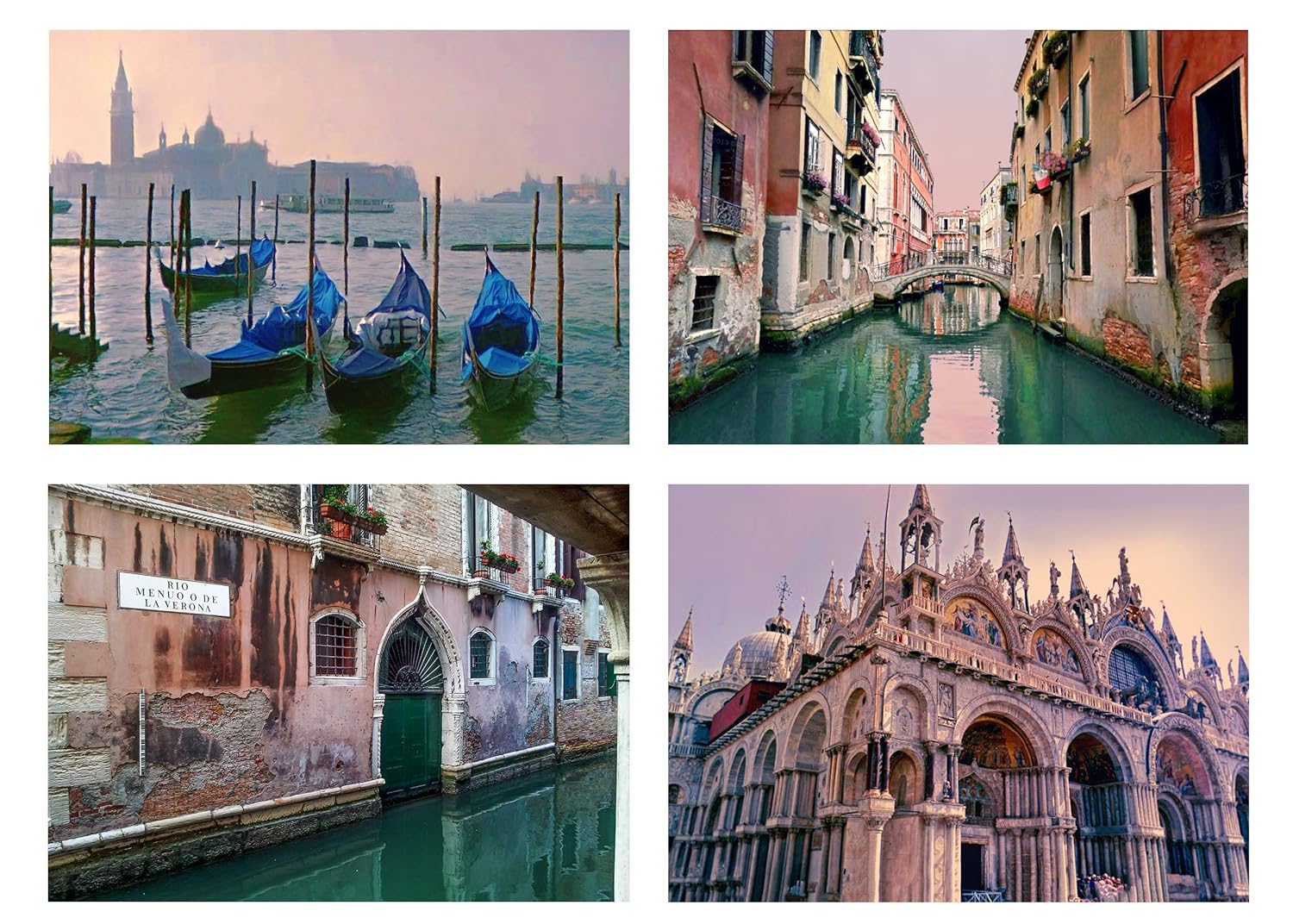 Venice Wall Art Prints, Set of 4 5x7" Fine Art Prints of