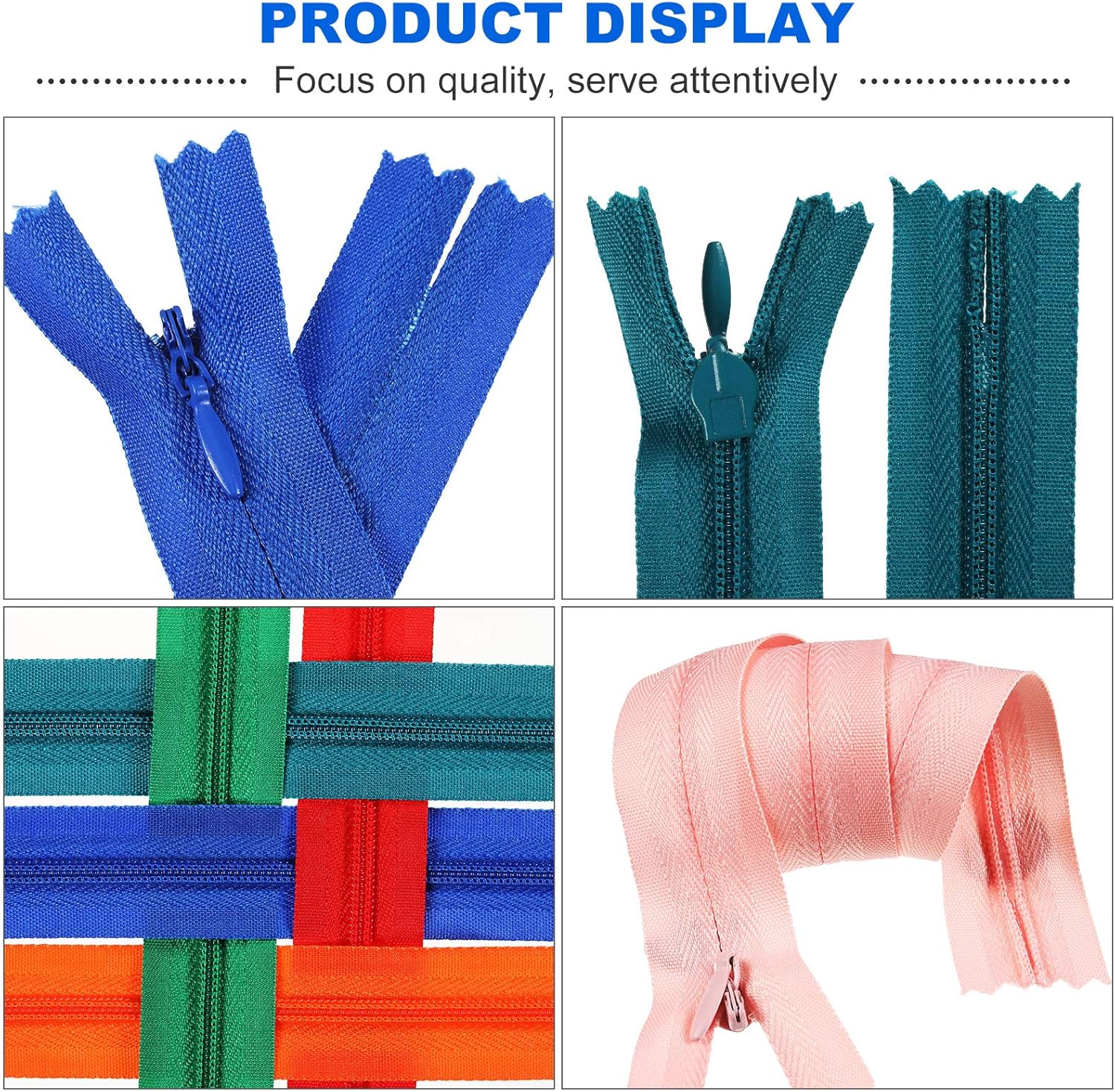 200 Pieces Nylon Invisible Zippers Colorful Sewing Invisible Zippers for Clothes Sewing Crafts, 6 Inch, 8 Inch, 14 Inch, 18 Inch, Hidden Zippers in 25 Assorted Colors