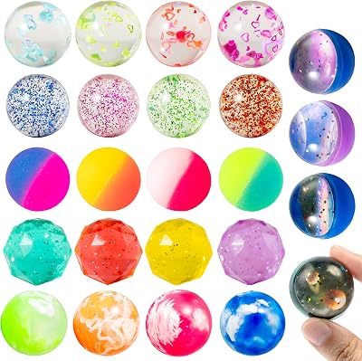 Joyin 24pcs Bouncy Balls 6 Styles 32mm Party Bag Kids Unisex