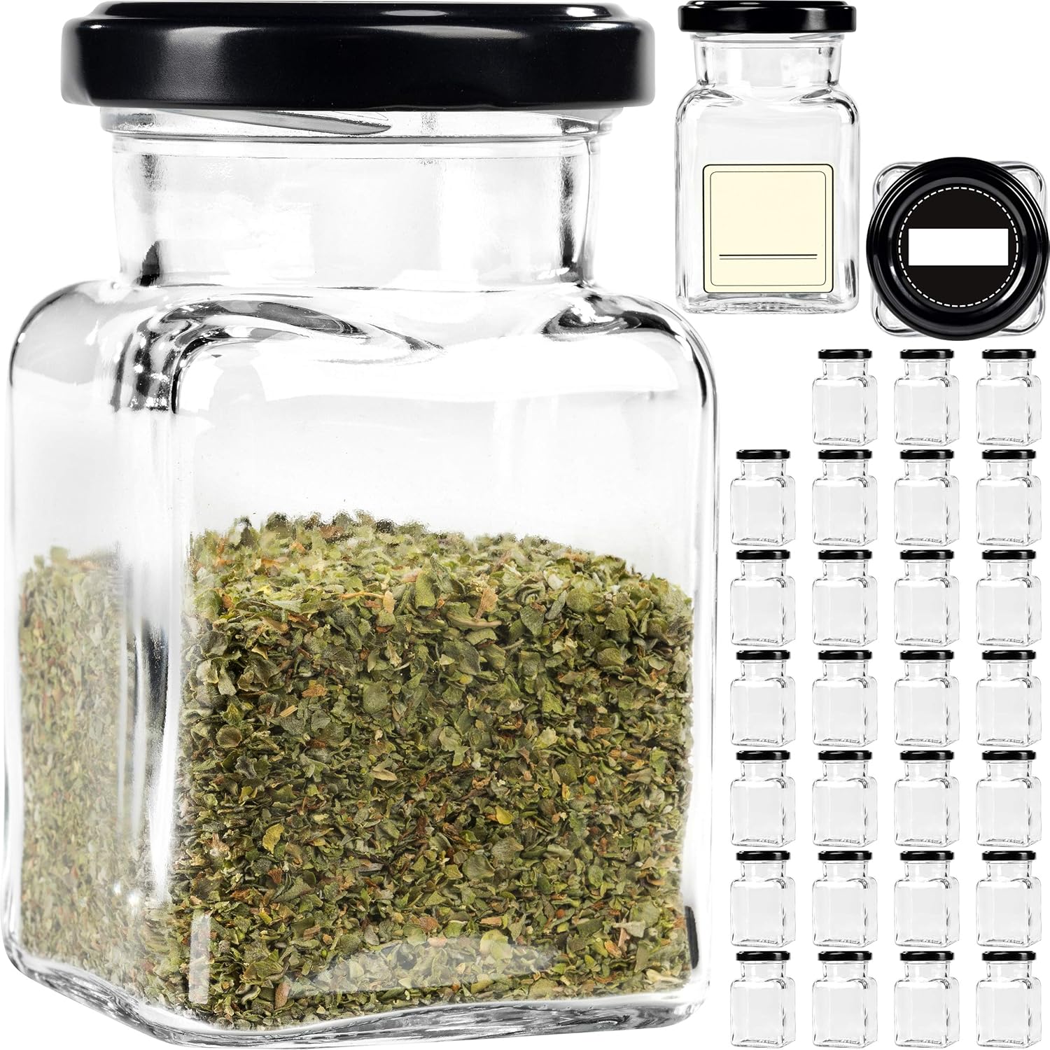 Giessle 30 Vorratsglaser Fur Krauter Je 150ml Kleine Vorratsbehalter Aus Glas Aufbewahrungsglas Krauterglas Amazon De Kuche Haushalt