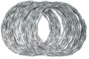 Bobco Metals Steel CBT-65 Razor Wire for Wire Fencing - Galvanized Steel-Wire Alternative to Barbed Wires and Concertina - 50 feet per roll (2 Unit)