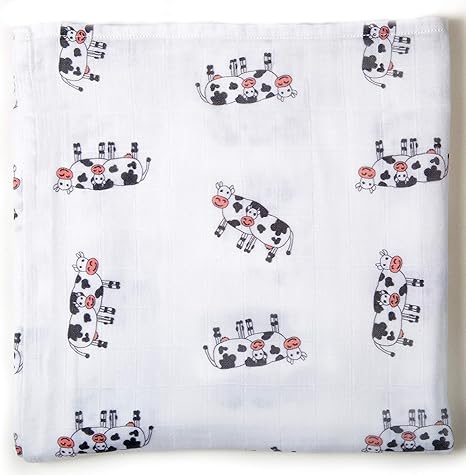 cow print swaddle blanket
