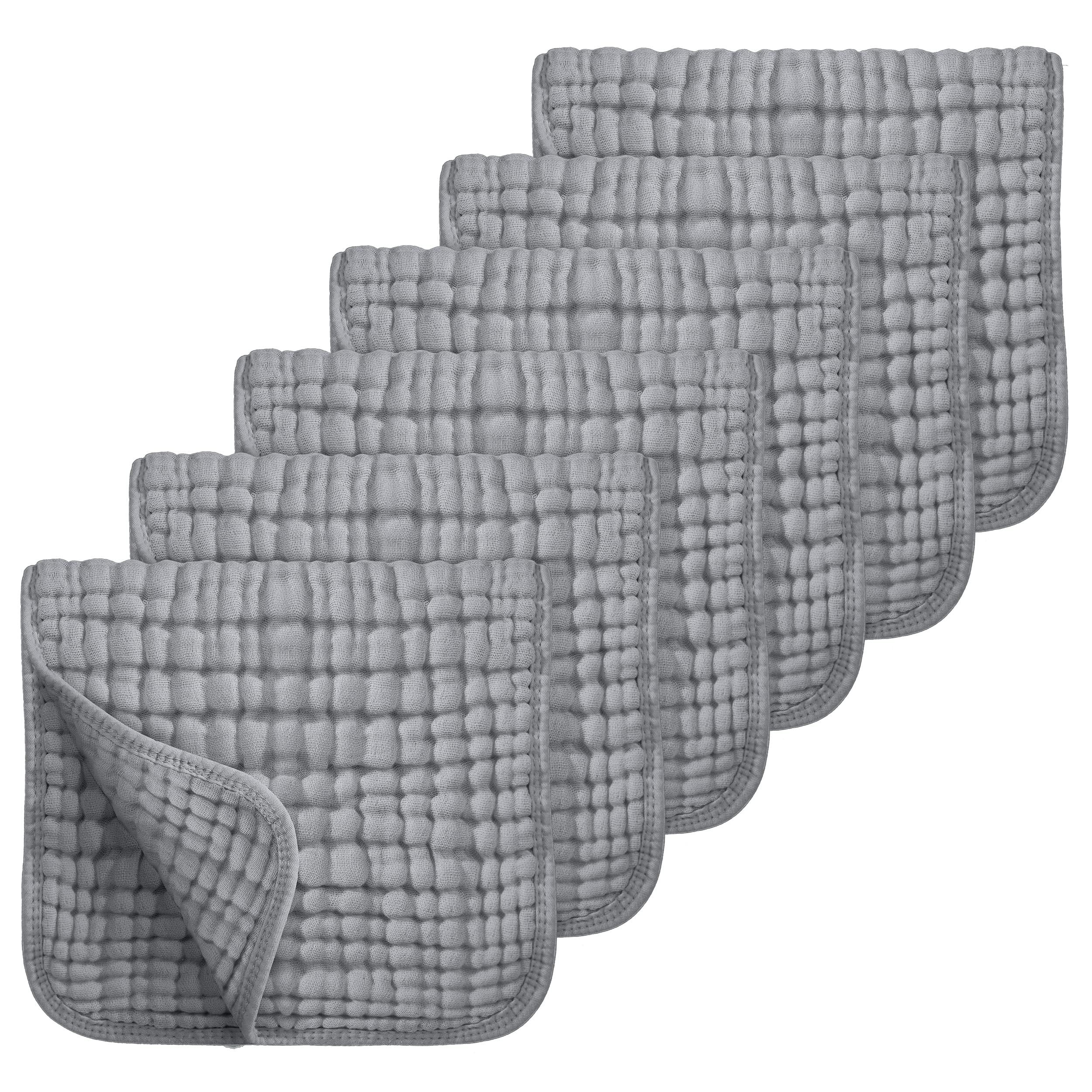 Photo 1 of Looxii Muslin Burp Cloths 100% Cotton Muslin Cloths Large 20''x10'' Extra Soft and Absorbent 6 Pack Baby Burping Cloth for Boys and Girls (Grey)