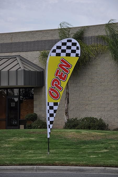 Amazon Com 11ft X 3 3ft Open Teardrop Flag Set Feather Banner